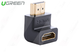 Đầu nối dài HDMI 90 độ 2 đầu hướng dưới chính hãng Ugreen 20109