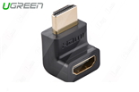 Đầu nối dài HDMI 90 độ 2 đầu hướng trên chính hãng Ugreen 20110
