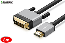 Dây chuyển đổi HDMI sang DVI 24+1 dài 3m chính hãng Ugreen 20888