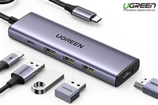 Hub USB Type C 5 in 1 to HDMI 4K, USB 3.0, USB C PD 100W Ugreen 15596