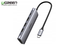 Hub USB Type C 5 in 1 to HDMI, USB 3.0, PD USB C chính hãng Ugreen 70495