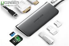 Hub USB Type C To HDMI, VGA, USB 3.0, Lan, SD, USB Type C Ugreen 40873 Cao Cấp