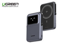 Pin sạc dự phòng không dây 10000mAh Ugreen Uno 45327 Sạc nhanh PD 20W Màn hình TFT  Pin sạc dự phòng