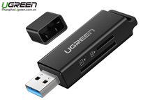 Ugreen 40750 - Đầu đọc thẻ nhớ SD/TF chuẩn USB 3.0 chính hãng