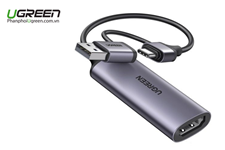 USB Capture HDMI, live streaming 1080P@60Hz HDMI to USB 2.0, Type-C Ugreen 25854 CM716 chính hãng